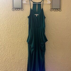 BCBGeneration Teal Maxi Dress Pocket Drape Dress Never Worn